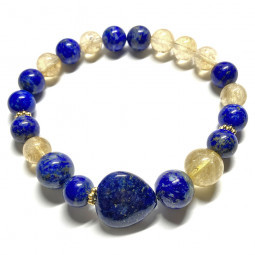 Bracelet Boules en Lapis-Lazuli & Citrine