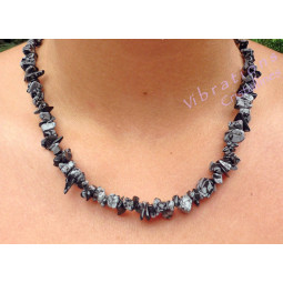 Collier Baroque en Obsidienne Neige