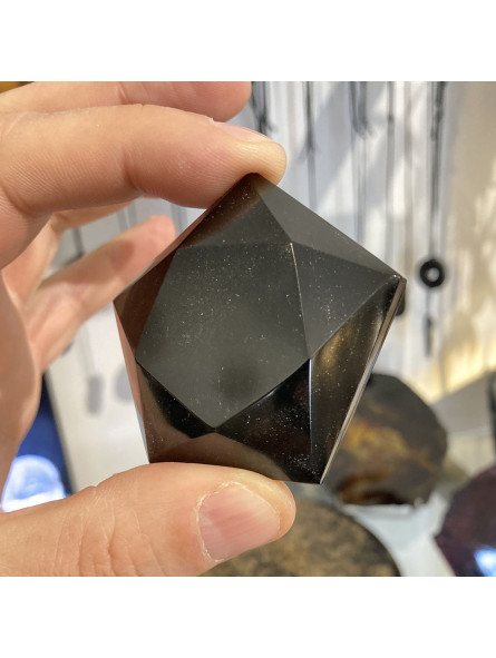 Pentagramme en Obsidienne Noire - 60 grammes - Vibrations Cristallines