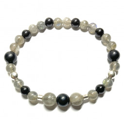 Bracelet en Labradorite & Shungite