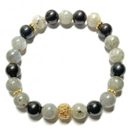 Bracelet en Labradorite & Shungite