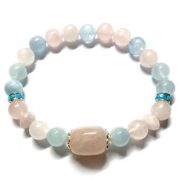 Bracelet Quartz Rose & Aigue Marine