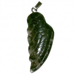 Pendentif Aile d'Ange en Agate Mousse