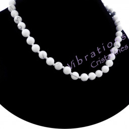 Collier en Howlite - Boules  de 8mm