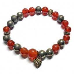 Bracelet en Cornaline & Pyrite