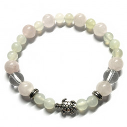Bracelet Boules Jade - Quartz Rose - Cristal de Roche