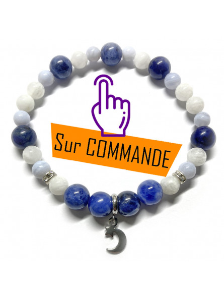 bracelet pierre anti stress en Pierre de lune Sodalite – Les