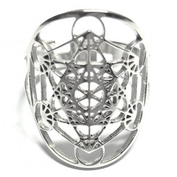 Bague Metatron argent en Acier Inoxydable