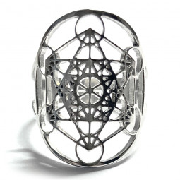 Bague Metatron argent en Acier Inoxydable