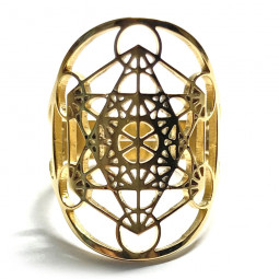 Bague Metatron or en Acier Inoxydable