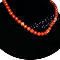 Collier Boules en Jaspe Rouge