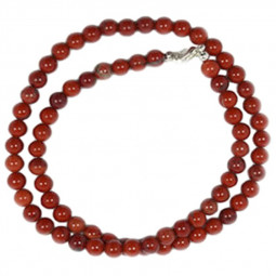 Collier Boules en Jaspe Rouge