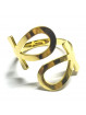 Bague Ankh or en Acier Inoxydable