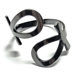 Bague Ankh noir en Acier Inoxydable