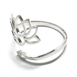 Bague Fleur de Lotus argent en Acier Inoxydable