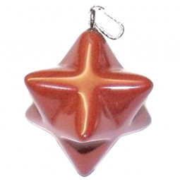 Pendentif Merkaba en Jaspe Rouge