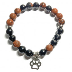Bracelet en Obsidienne Acajou & Tourmaline