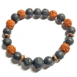 Bracelet Basalte & Bois Rudraska