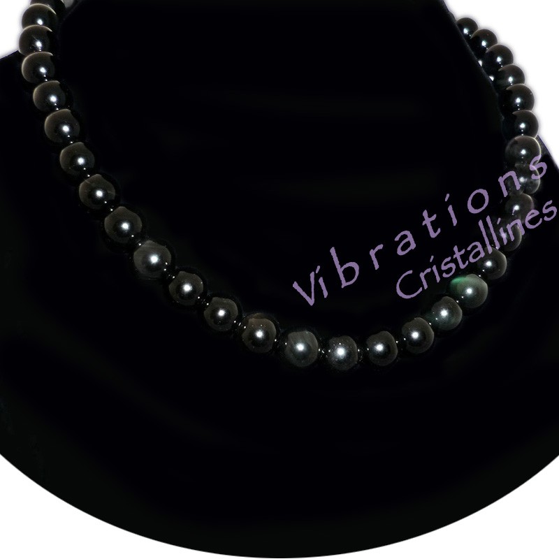 Collier Boules en Obsidienne Oeil Céleste