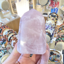 Pointe en Quartz Rose - 10 cm