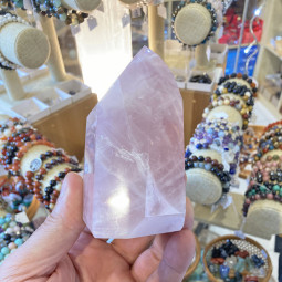 Pointe en Quartz Rose - 10 cm