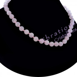 Collier Boules en Quartz Rose