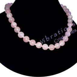 Collier Boules en Quartz Rose
