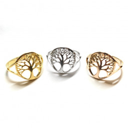 Bague Arbre de Vie en Acier Inoxydable