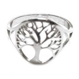 Bague Arbre de Vie en Acier Inoxydable couleur argent