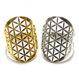 Bague Fleur de Vie en Acier Inoxydable