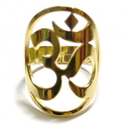 Bague Om en Acier Inoxydable couleur or