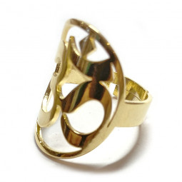 Bague Om en Acier Inoxydable couleur or