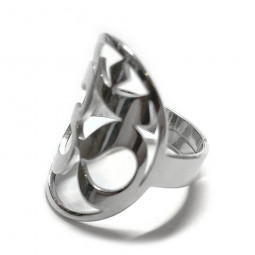 Bague Om en Acier Inoxydable couleur argent