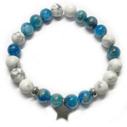 Bracelet Boules Apatite & Howlite