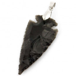 Pendentif Flèche en Obsidienne Noire