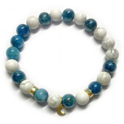 Bracelet Boules de Howlite & d'Apatite