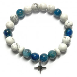 Bracelet Boules de Howlite & Apatite