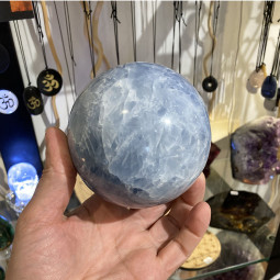 Sphère en Calcite Bleue - 95 mm