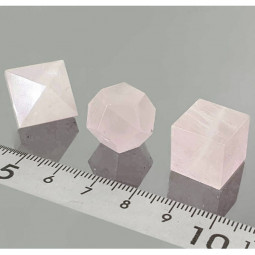 7 Solides de Platon en Quartz Rose