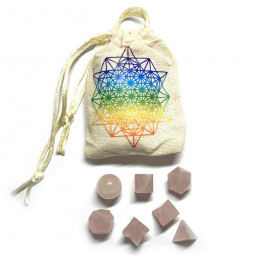 7 Solides de Platon en Quartz Rose