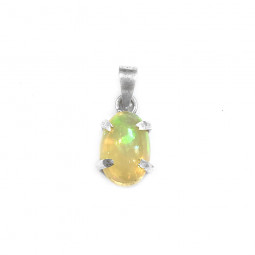 Pendentif Cabochon en Opale & Argent - 1,4 Grammes