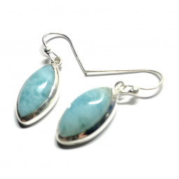 Boucles d'Oreilles en Larimar et Argent