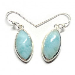 Boucles d'Oreilles en Larimar et Argent