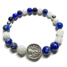 Bracelet en Lapis Lazuli & Pierre de Lune