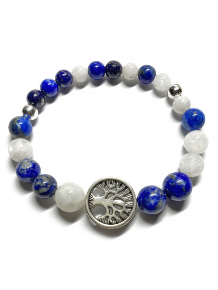 Bracelet en Lapis Lazuli & Pierre de Lune