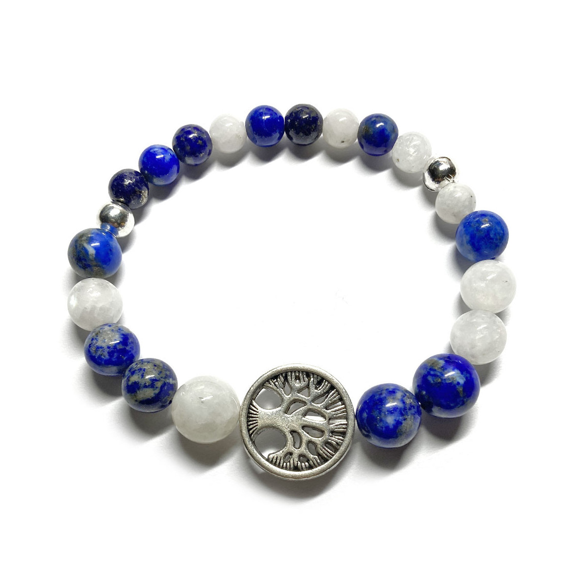 Bracelet en Lapis Lazuli & Pierre de Lune