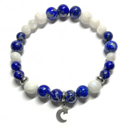 Bracelet en Pierre de Lune & Lapis Lazuli