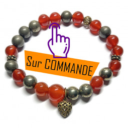 Bracelet en Cornaline & Pyrite