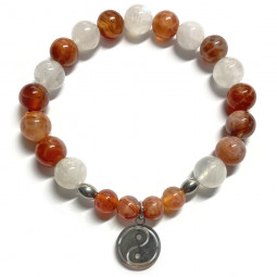 Bracelet en Pierre de Lune & en Agate Feu