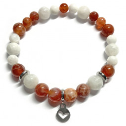 Bracelet en Pierre de Lune & Agate Feu